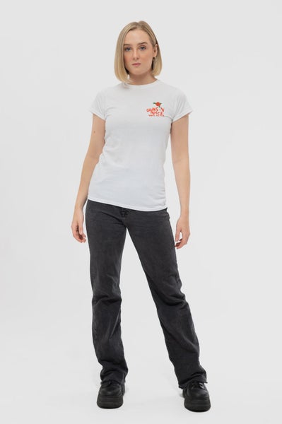 Guns N' Roses T Shirt Lies Lies Lies Band Logo Official Womens Skinny Fit White Carousel 2