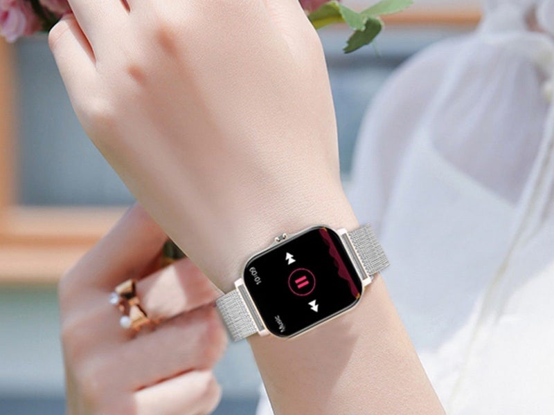 Bluetooth Smart Watch Heart Rate Monitor with Magnetic Charging Cable Silver Carousel 2