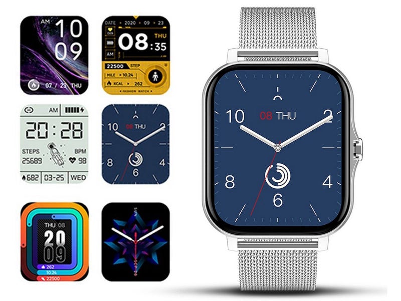 Bluetooth Smart Watch Heart Rate Monitor with Magnetic Charging Cable Silver Carousel 3