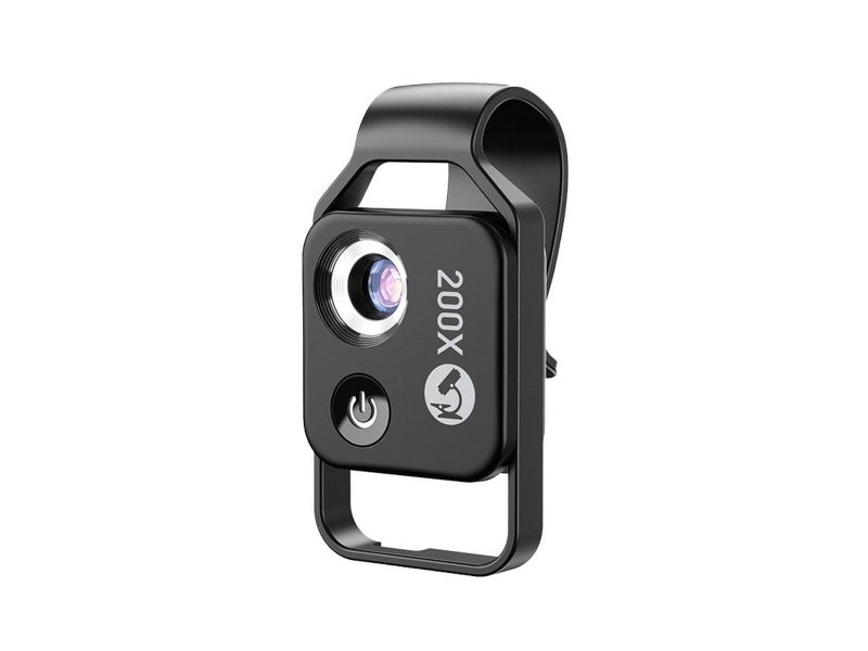 200X Magnification Pocket Phone Microscope with CPL Lens and LED Light - Black Carousel 2