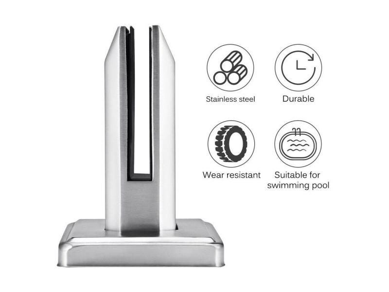 Stainless Steel Fence Clamp Glass Panel Pool Fence Staircase Bracket Spigot Carousel 2