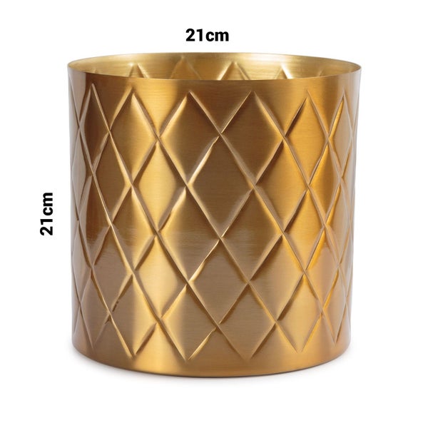 Khana Indoor Metal Planter 21cm - Brass Finish Carousel 2