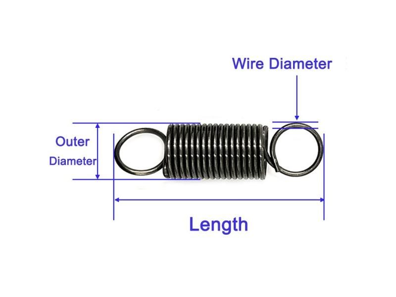 Tension Extension Spring 300mm Long Double Coil Springs Wire Dia Outer Dia Carousel 2