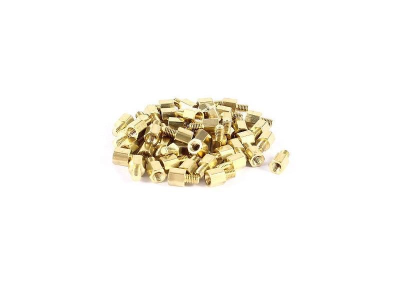 50Pcs PC Case PCB Motherboard Brass Standoff Hexagonal Spacer M3x5 4mm Carousel 1