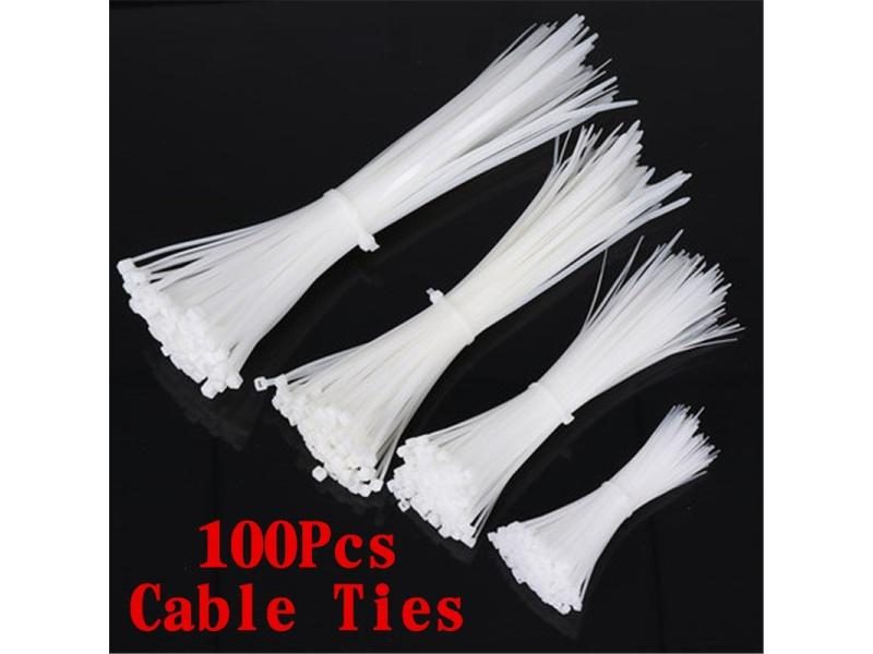 Plastic Nylon Tie 100 PCS Black White Cable Tie Fastening Ring Carousel 2