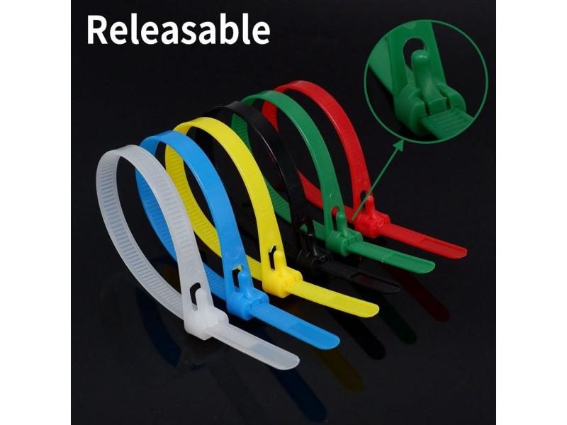 25 Pcs Plastic Reusable Cable Zip Ties 8*200/250/300/450 Releasable Nylon May Carousel 2