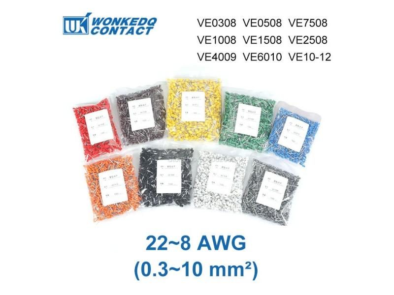 Ferrule 1000Pcs Copper Crimp Connectors 0.3-10mm² 22-8 AWG Terminal Insulated Carousel 1