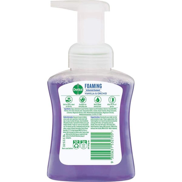 Dettol Foaming Hand Wash Vanilla & Orchid Pump 250mL Carousel 3