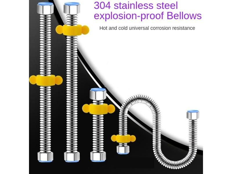 304 Stainless Steel Basin Toilet Water Weaved 1/2" Plumbing Hose Corrugated Carousel 2
