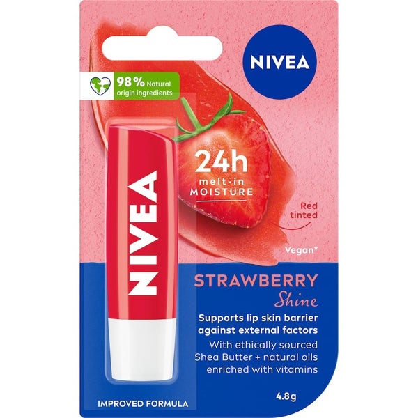 Nivea Fruity Shine Lip Balm Strawberry 4.8g Carousel 1