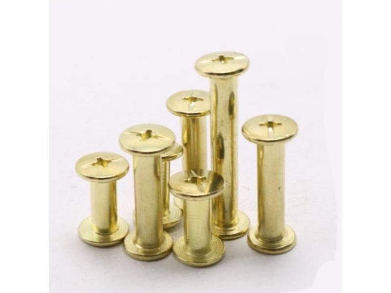 5-20pcs/lot M5x5/6/8/10/12-100mm Brass Gloden Plated Sex Bolt Chicago Screw Carousel 2