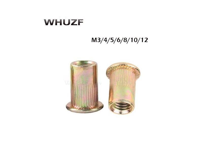 Rivet Nut M3 M4 M5 M6 M8 M10 M12 Hollow Rivet Set Color Zinc Plated Carbon Carousel 1