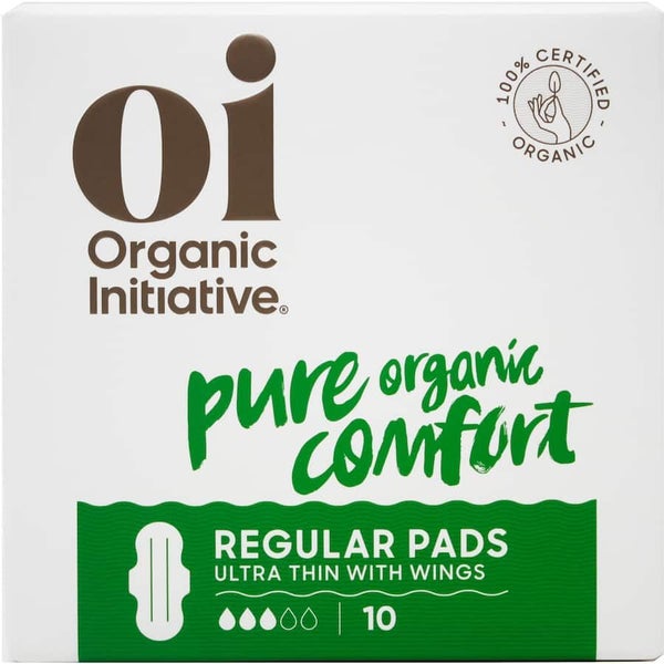 Oi 100% Organic Cotton Pads Ultra Thin Regular 10pack Carousel 2