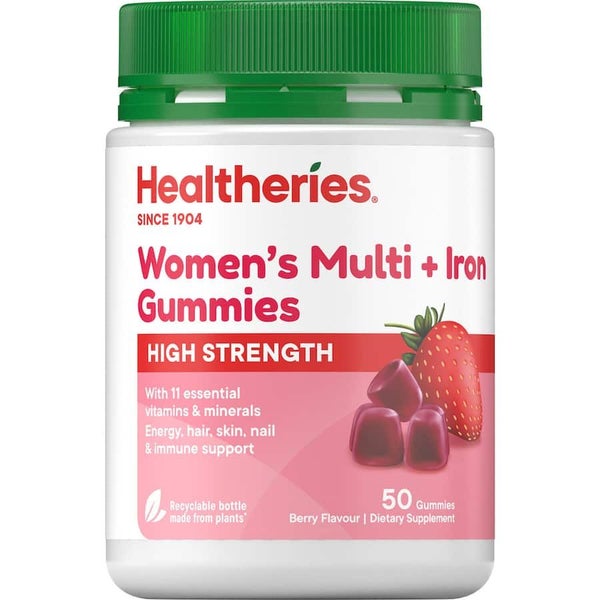 Healtheries Womens Multi + Iron Gummies High Strength 50ea Carousel 1