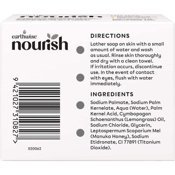 Earthwise Nourish Soap Lemongrass & Manuka Honey 90g bars 3pack Carousel 5