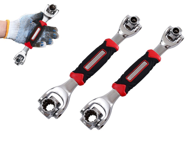 2Pcs 52 in 1 Adjustable Universal Socket Spanner Wrench 360 Degree Rotating Head Carousel 1
