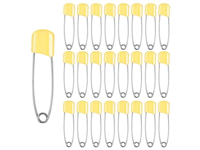 50Pcs Baby Safety Pins Plastic Head Cloth Diaper Pins Stainless Steel Sewing Carousel 1