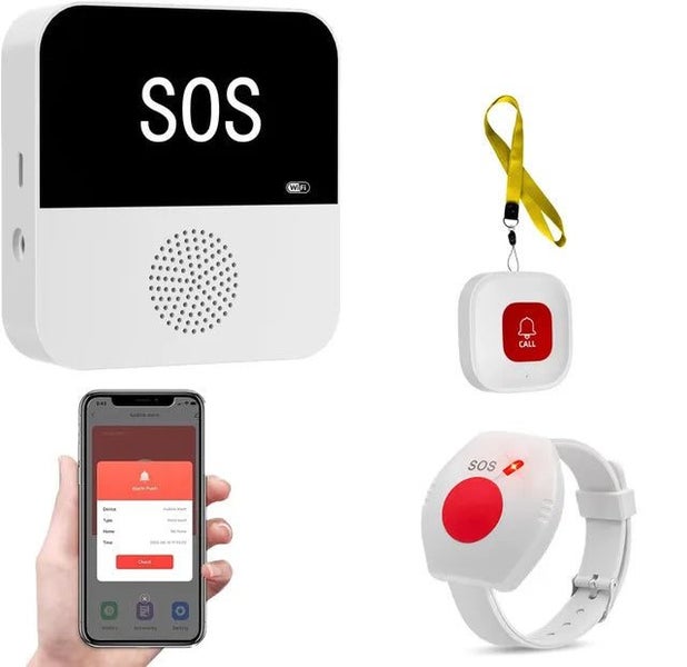 Wireless WiFi Caregiver Pager Call Button Emergency SOS Medical Alert System ... Carousel 1