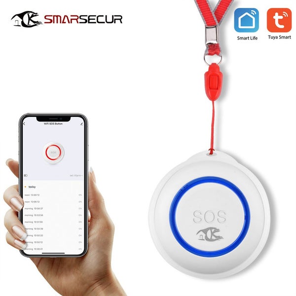 TUYA Smart WiFi Wireless SOS Emergency Home Burglar Alarm Sensor 2.4G Panic B... Carousel 2