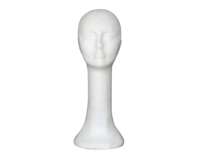 Plus Size Foam Female Human Head Long Neck Mannequin Wig Hat Glasses Display Carousel 2