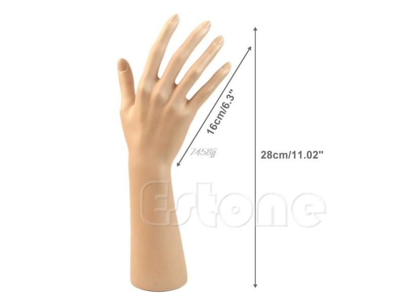 Silicon Female Hands Mannequin Nail Art Fake Model Watch Ring Bracelet Gloves Carousel 1