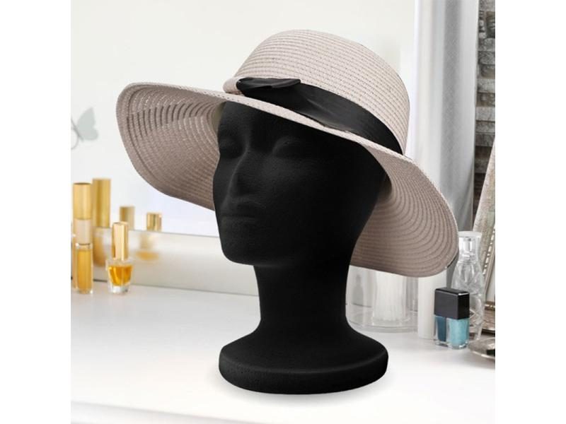 Black Woman Man Head Foam Mannequin Multi-Use Lightweight Wigs Glasses Cap Carousel 2