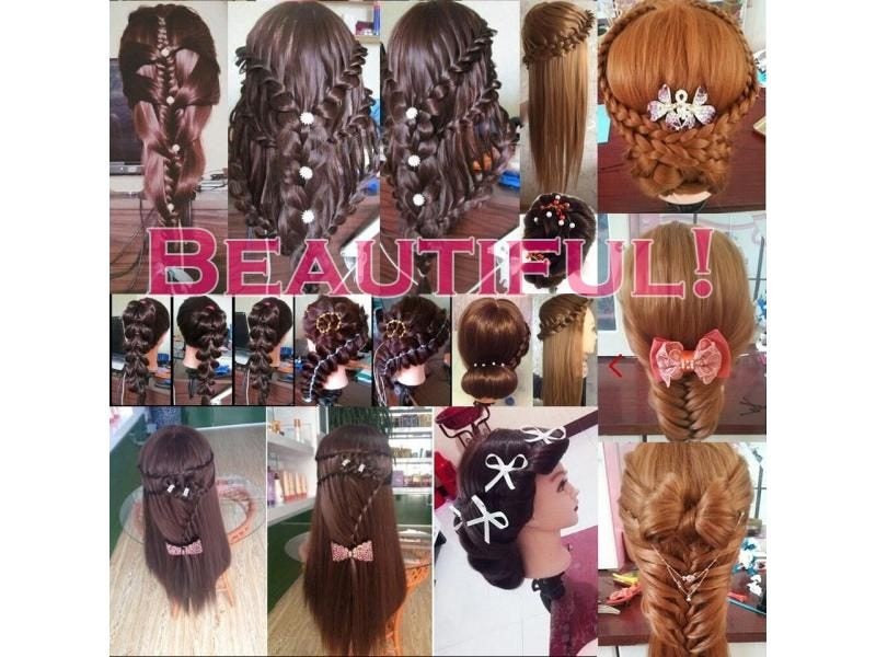 CAMMITEVER Blonde Hair Mannequins Salon Hairdressing Hair Styling Training Head Carousel 2