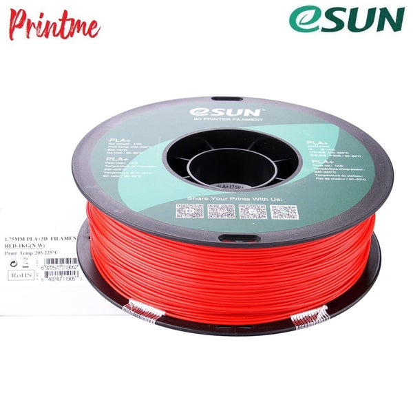 eSUN PLA+ RED 1.75mm 3D PRINTER FILAMENT 1kg/2.2lbs Carousel 10