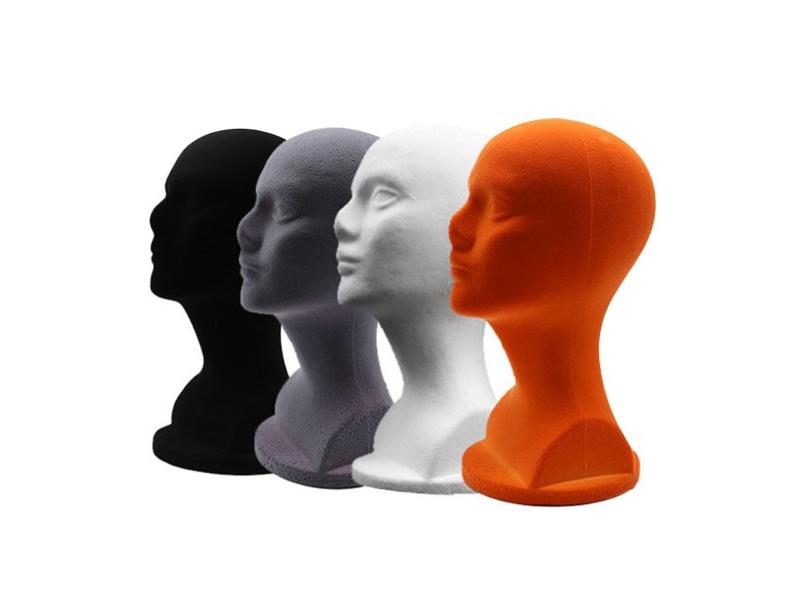 EPS Flocking Head Mannequin Head Model For DIY Apparel Tools Carousel 2