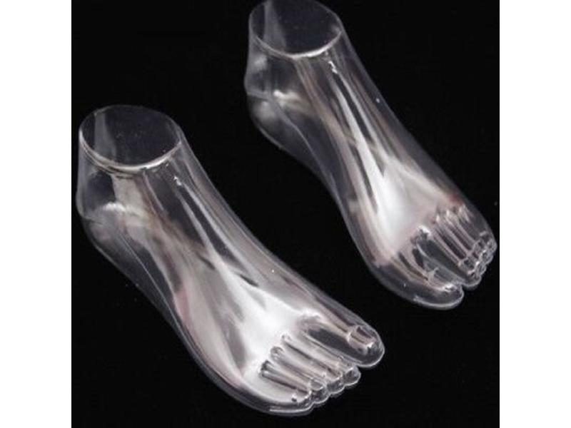 CAMMITEVER 2Pcs Transparent Foot Showcase Female Sock Sox Mold Short Stocking Carousel 1