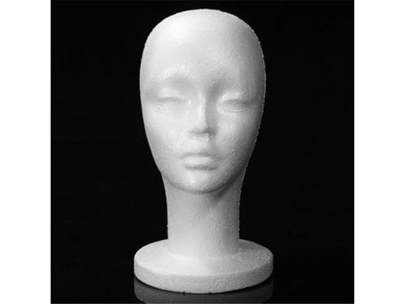Styrofoam Foam Mannequin Female Head Model Dummy Wig Glasses Hat Display Stand Carousel 1