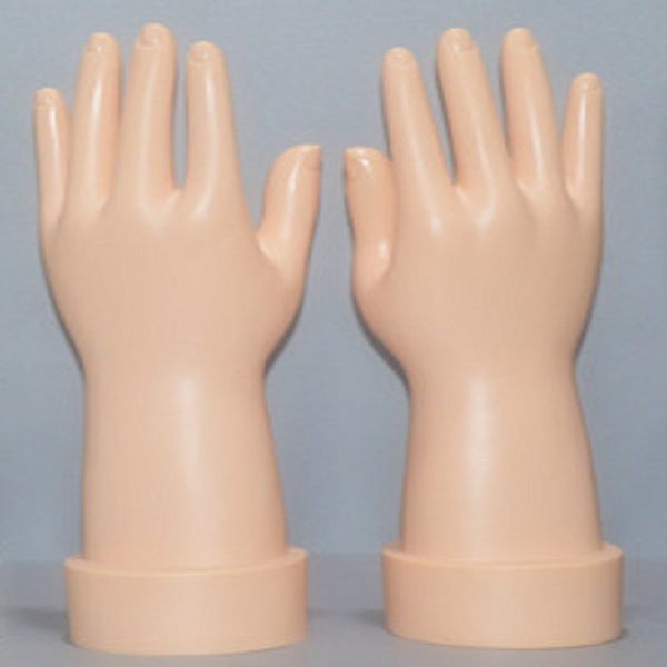 2Pcs Yellow Female Hands Mannequin Nail Jewelry Showcase Watch Ring Bracelet Carousel 1