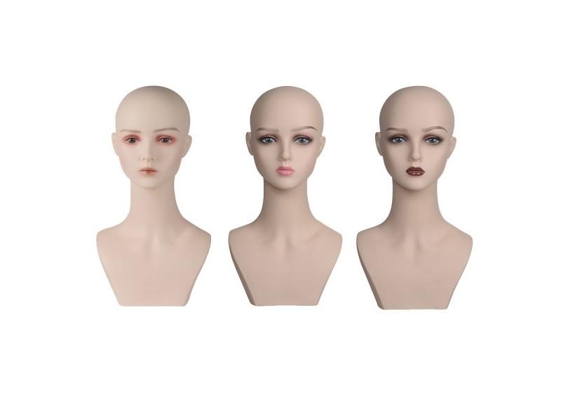 New PVC Female Mannequin Head For Display Wigs Hats Cap Headphone Scarf Carousel 2