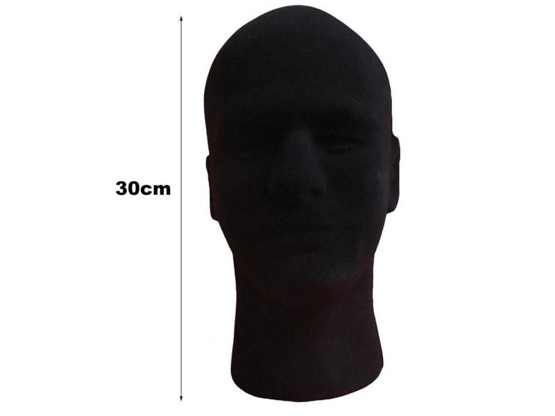 Black Mannequin Model Head With Glasses Stand Foam Flocking For Beauty Shop Carousel 1