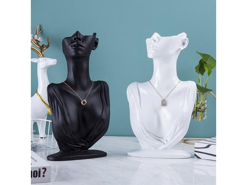 Resin Women Mannequin Head Display For Jewelry Accessories Abstract Art Carousel 2
