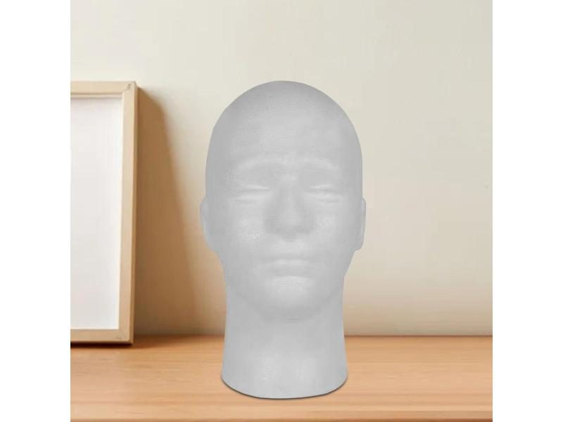 Male Foam Wig Head Portable White Stable Base Multi Purpose Lightweight Hat Carousel 2