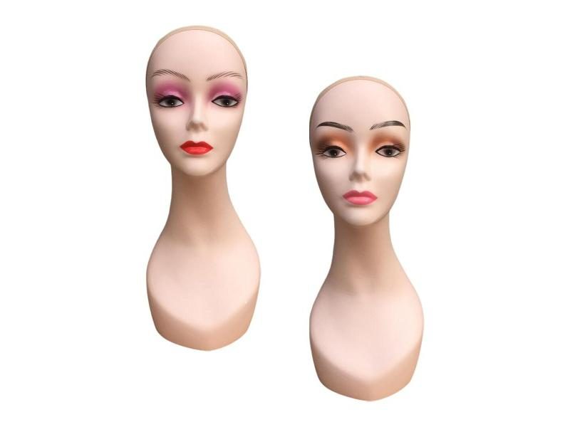Women Wig Head Mannequin Female Manikin Display Training Model Hats Display Carousel 2