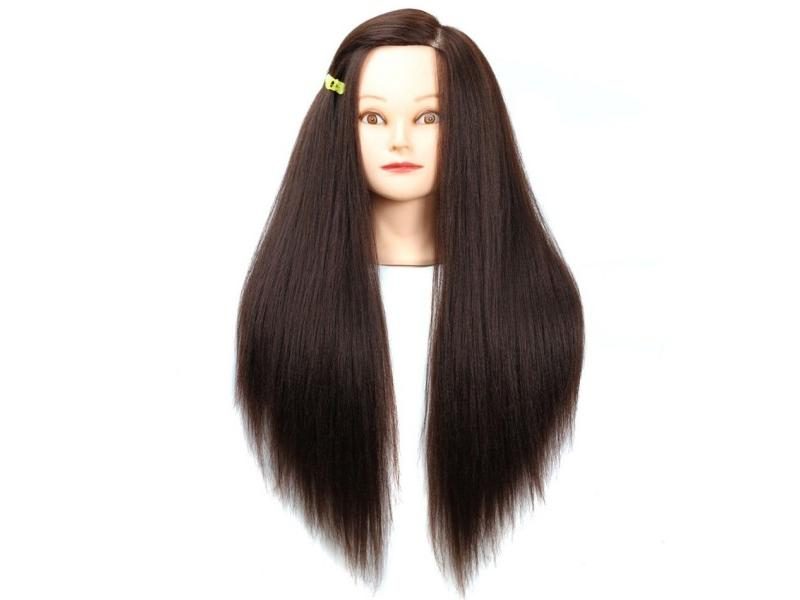 Hot Sale Mannequin Head Brown Hair Training Head Hairdress Doll Heads Carousel 1