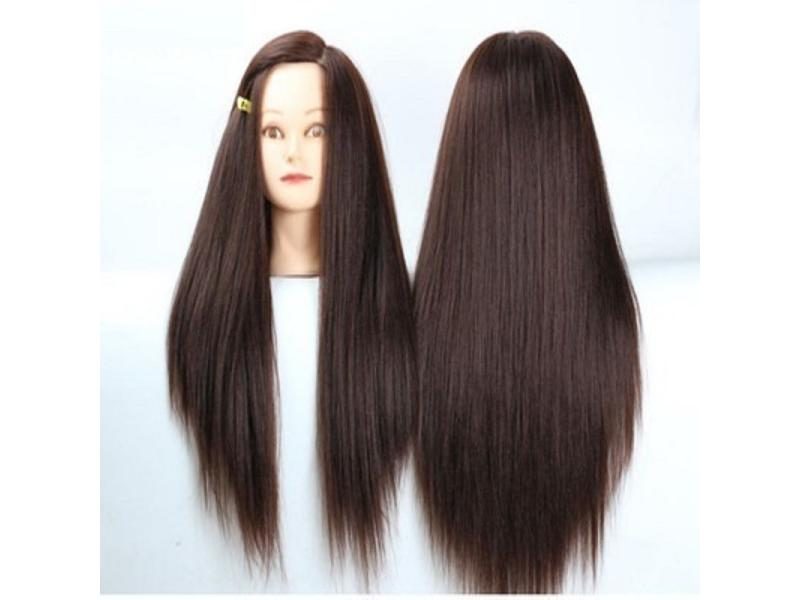 20inch Brown Hair Mannequin Head Holder Female Mannequin Heads Hairstyles Woman Carousel 1