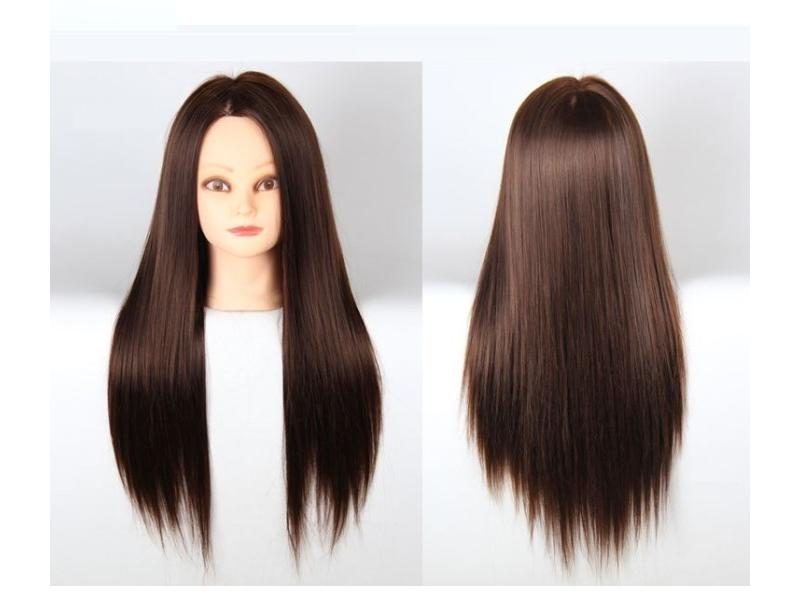 20inch Brown Hair Mannequin Head Holder Female Mannequin Heads Hairstyles Woman Carousel 2
