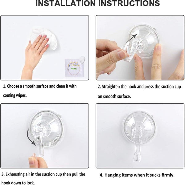 2pcs Wreath Hanger,clear Reusable Heavy Duty Wreath Hanger Suction Cup With Wipe Carousel 5