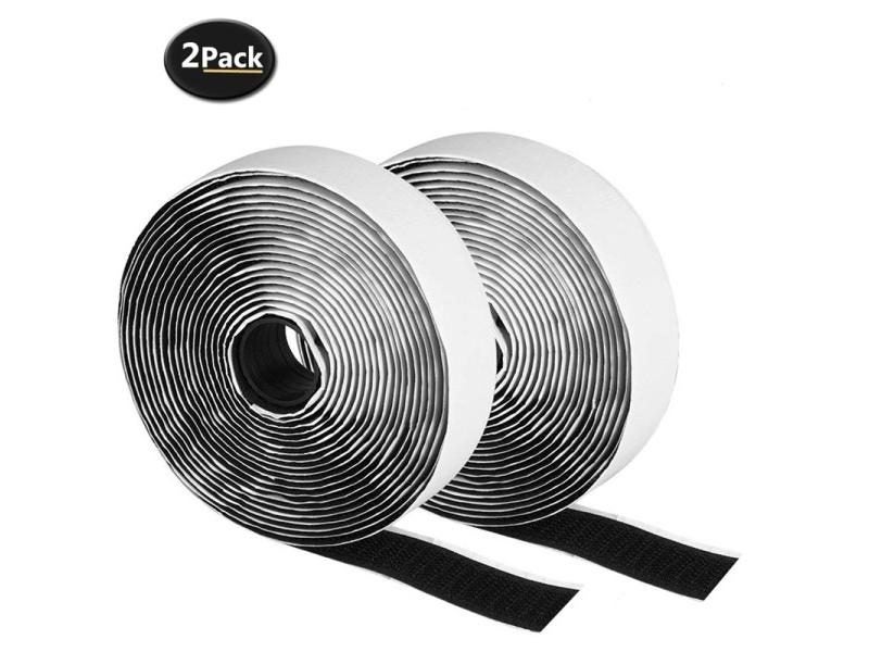 2 Rolls 4M 5M Black Hook Loop Self Adhesive Fastener Strip Cable Sticker Carousel 2
