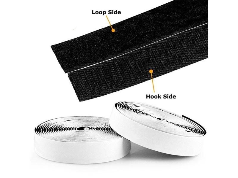 2 Rolls 4M 5M Black Hook Loop Self Adhesive Fastener Strip Cable Sticker Carousel 1