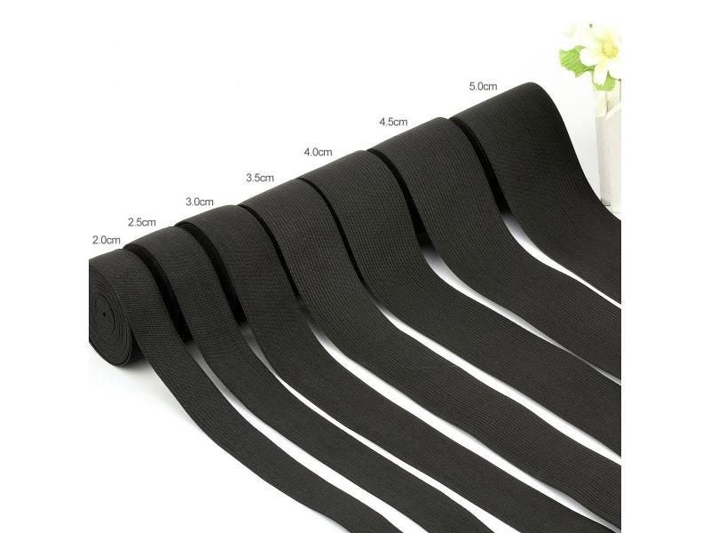 Width 15mm-60mm White Black Wide Elastic Band Flat Spandex Belt Trim Sewing Carousel 1