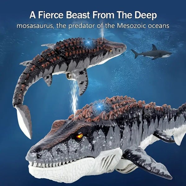 2.4G RC Mosasaurus Dinosaur Toy, Kids Shark Toy, Body Link Can Swing Freely Carousel 2