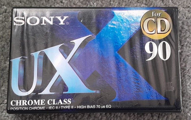Sony UX 90 min Type II Blank Audio Cassette Tape (Italy new/sealed) Carousel 1