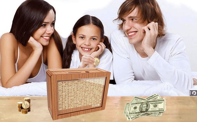 10000 Savings Challenge Box,Cashbox Kakeibo Money Saving Box,Money Vault Savings Carousel 1