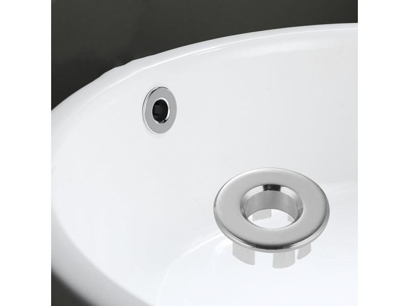 3pcs Sink Hole Round Overflow Cover Ceramic Basin Bathroom Replacement Overflow Carousel 1