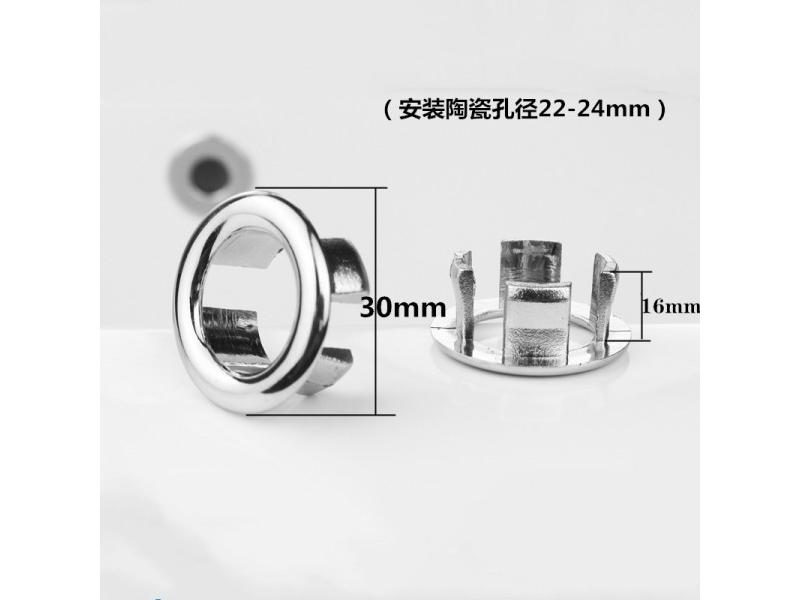 3pcs Sink Hole Round Overflow Cover Ceramic Basin Bathroom Replacement Overflow Carousel 2