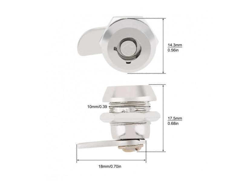 Mini Tubular Cam Cabinet Door Lock For Home Security 2 Keys Carousel 1